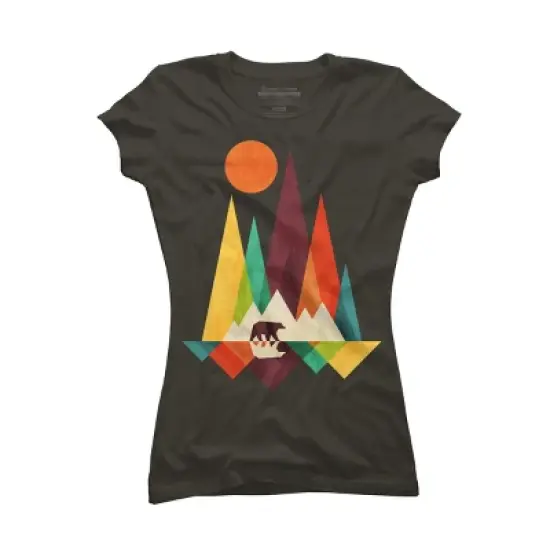 Junior's Design By Humans Mountain Bear By radiomode T-Shirt image {6}