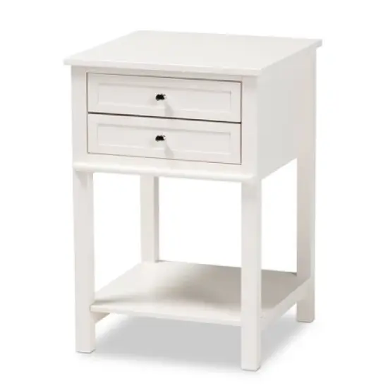 2 Drawer Willow Wood Nightstand -  Baxton Studio image {7}
