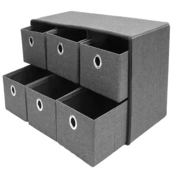 Sorbus Storage Bench Chest with Drawers (Gray) image {2}