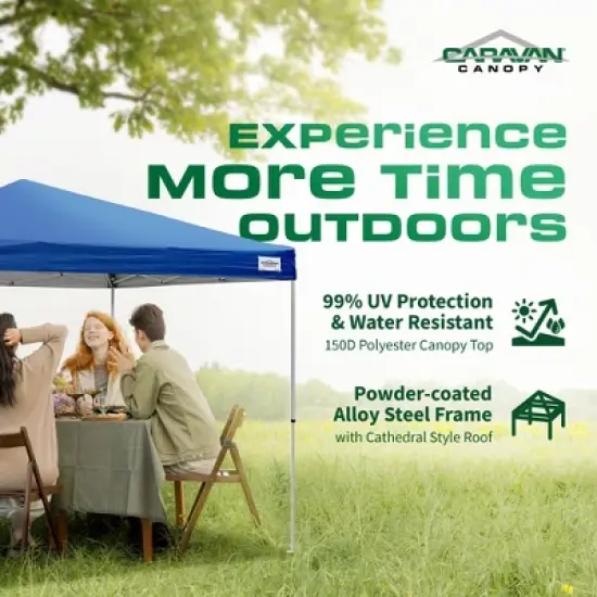 Caravan Canopy V-Series 10 x 10' 2 Straight Leg Sidewall Kit & V-Series II 10 x 10' Entry Level Angled Leg Instant Canopy for Recreational Uses image {4}