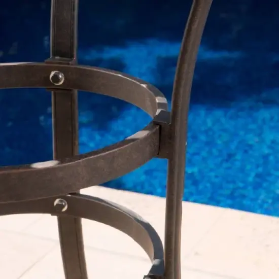 Alfresco 3pc Cast Aluminum Patio Bar Set Bronze - Christopher Knight Home image {2}