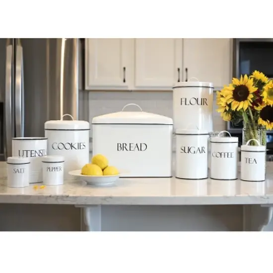 Outshine Co White Farmhouse Nesting Kitchen Canisters image {5}