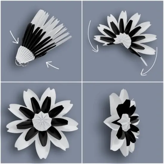 Teacher Created Resources&reg; Black and White Paper Flowers, Pack of 4 image {2}