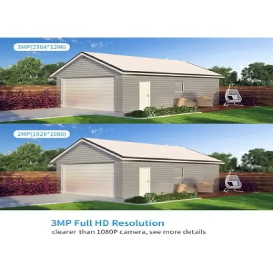 Hiseeu House and Commercial Security Camera Equipment Kit with 10 CH 2K, 10.1 in. LCD Monitor NVR, 4 Wireless Cameras, 3TB Hard Drive image {3}