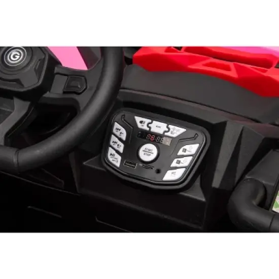 2-Seater 24V Ride-On UTV &ndash; Powerful 4WD Electric Car for Kids with Remote Control, Shock Absorbers, Leather Seats, Music & Lights image {7}