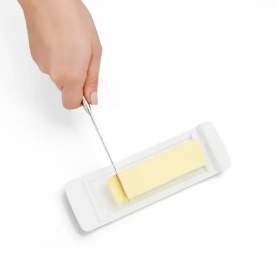 OXO Softworks Butter Dish: White Polypropylene Butter Holder, Dishwasher-Safe, 2-Piece Set, 7.80" Width image {2}