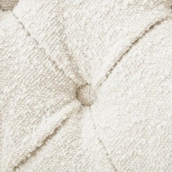 GDFStudio Geneva Mid Century Modern Tufted Boucle Club Chair, White/Dark Brown image {6}