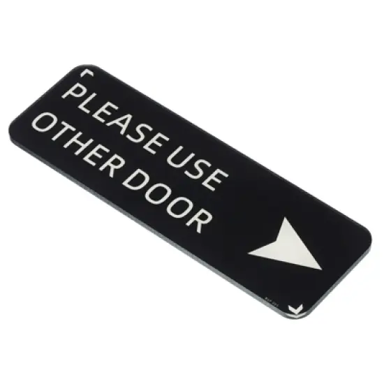 Unique Bargains Acrylic Self-Adhesive Decor Home Business Please Use Other Door Right Arrow Sign image {6}