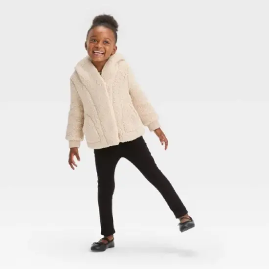Toddler Girls' Solid Faux Shearling Jacket - Cat & Jack&trade; image {2}