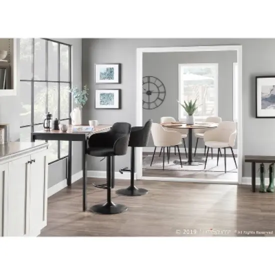 Set of 2 Boyne Industrial Upholstered Barstools Dark Gray - LumiSource image {7}