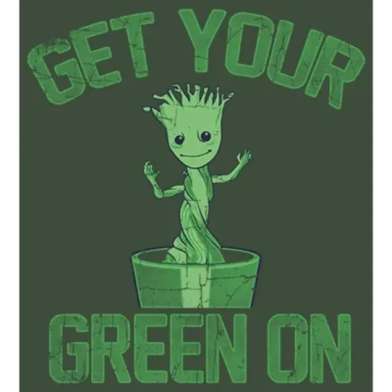 Junior's Marvel Groot St. Patrick's Day Get Your Green On Festival Muscle Tee image {1}