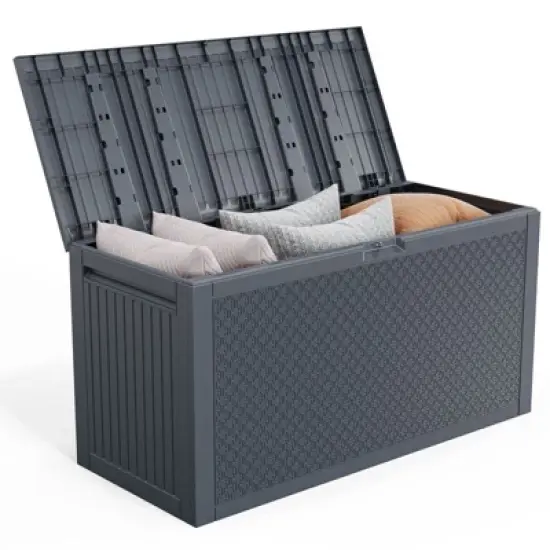 Karl Home 90 Gallons Plastic Deck Box Outdoor Storage image {8}