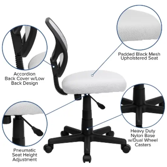 Emma and Oliver Mid-Back Mesh Swivel Task Office Chair with Curved Square Back image {2}