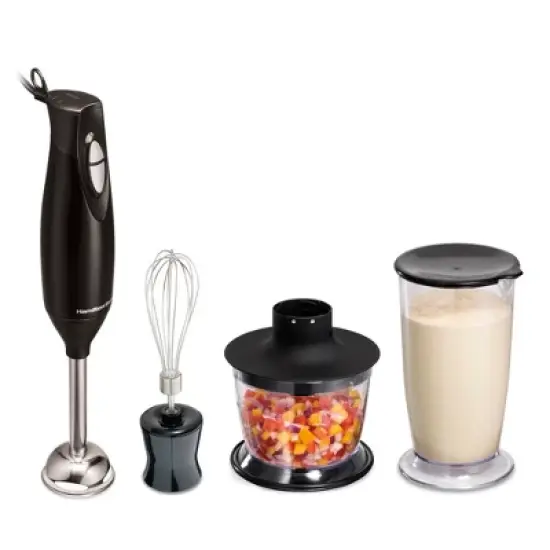 Hamilton Beach 3-in-1 Hand Blender with Wisk 59768: Immersion Handheld Mixer, 2 Speeds, Dishwasher-Safe, 225W, Black image {9}