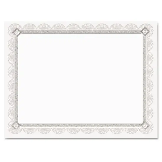 Southworth Premium Certificates White Spiro Silver Foil Border 66 lb  8 5 x 11 15/Pack CTP2W image {1}