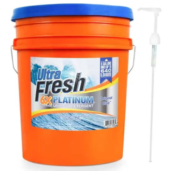 Ultra Fresh 5 Gal Liquid Laundry Detergent Washing Soap, 6X Platinum image {8}