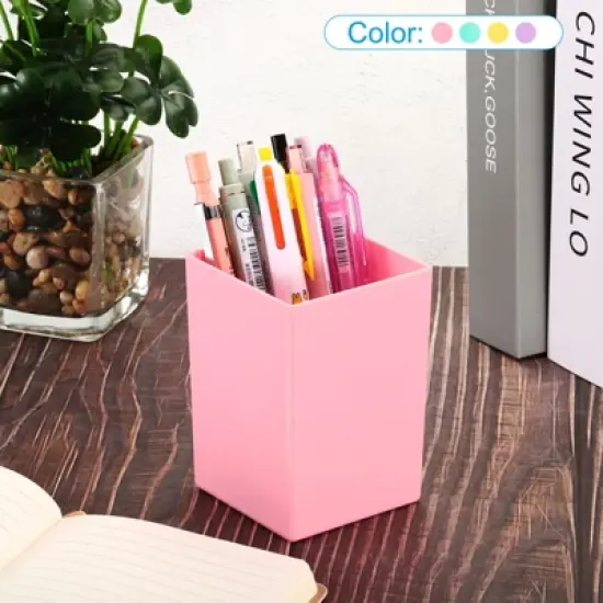 Unique Bargains Square Plastic Pencil Pen Makeup Brush Holder Desktop Organizer 2 Pcs image {4}