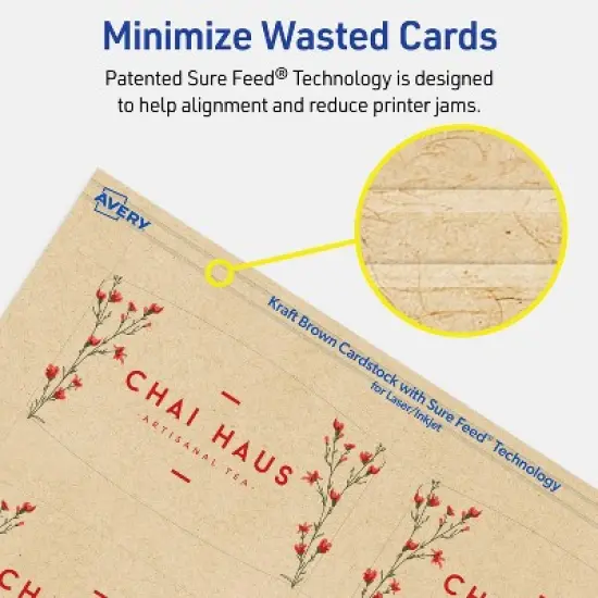 Avery Arched Business Cards, 2" x 3-1/2", Kraft Brown, 80 Total image {6}