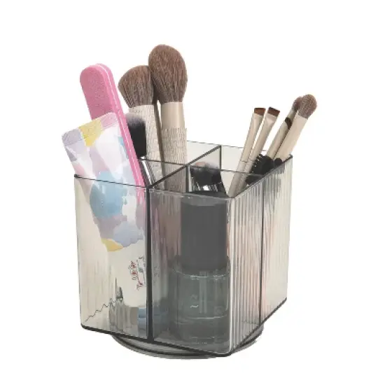 Trio Home Square Rotating 4 Compartment Cosmetic & Beauty Organizer, Brush Holder, Makeup, Jewelry, Office Accessories, Vanity Holder image {4}