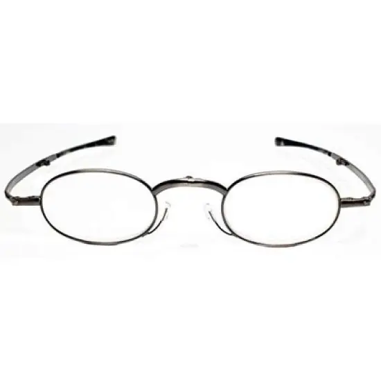 Calabria Spec-Folding COMPACT Metal Designer Reading Glasses Antique Silver+1.50 image {2}