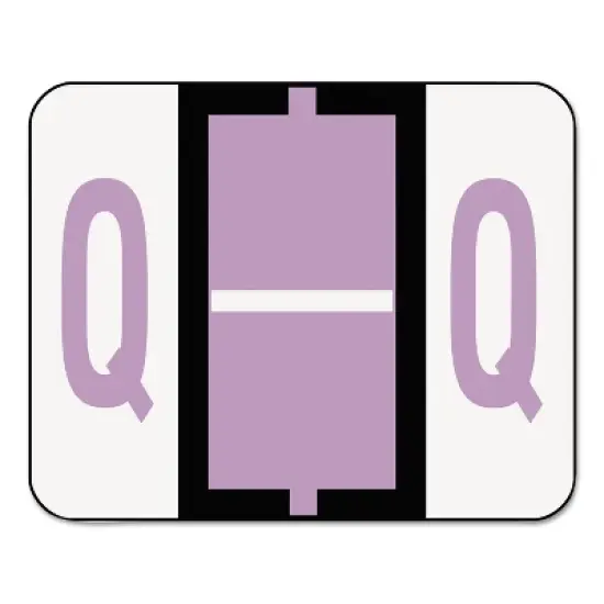 Smead A-Z Color-Coded Bar-Style End Tab Labels Letter Q Lavender 500/Roll 67087 image {5}
