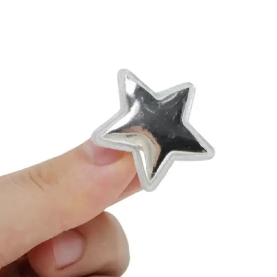 Unique Bargains Five-pointed Star Shoelace Charms Silver Tone 1 Pair image {2}