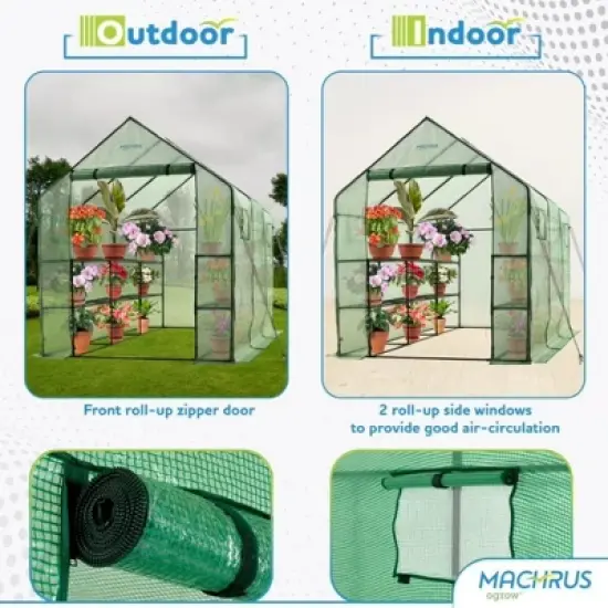 Ogrow Deluxe Walk-In Greenhouse / Bloomhouse / Seed Starter with Tiers and Shelves image {5}