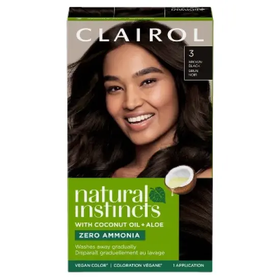 Natural Instincts Clairol Demi-Permanent Hair Color Cream Kit - 3 Brown Black - 175ml image {2}