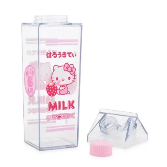 Silver Buffalo Sanrio Hello Kitty Strawberry Plastic Milk Carton Bottle | Holds 16 Ounces image {3}