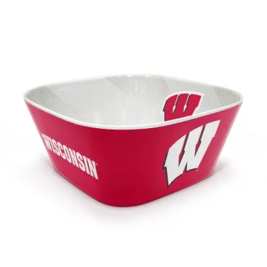 NCAA Wisconsin Badgers Serving Bowl: Melamine Rounded Square, 15 Volume Capacity image {6}