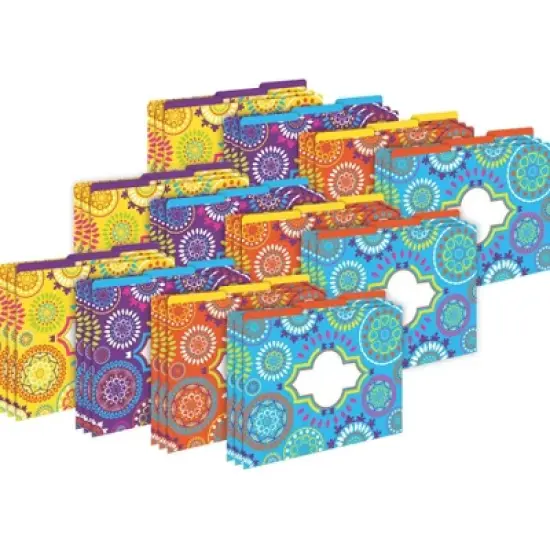 Barker Creek Moroccan 14pt Letter-Size File Folders Multi-Design Set 36 per Set: Top Tab, Non-Pronged, 50 Sheet Capacity, Multicolored image {3}