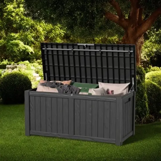 DSVIMOY Outdoor Storage Deck Box, 120 Gallon Deck Box, Small Patio Storage Bin for Garden Tools image {1}