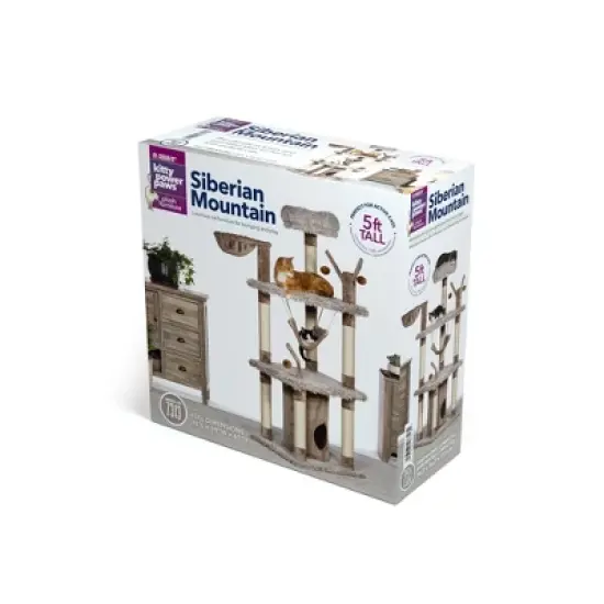 Prevue Pet Products Kitty Power Paws Plush Siberian Mountain in Frost Tan 7313 image {4}