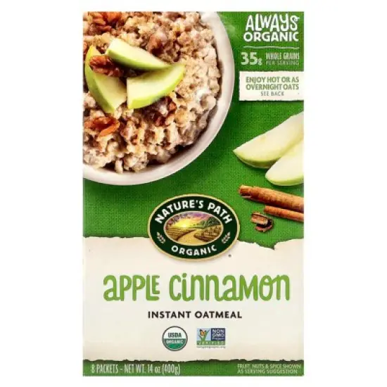 Nature's Path Organic Instant Hot Oatmeal Apple Cinnamon 8 Packets image {7}
