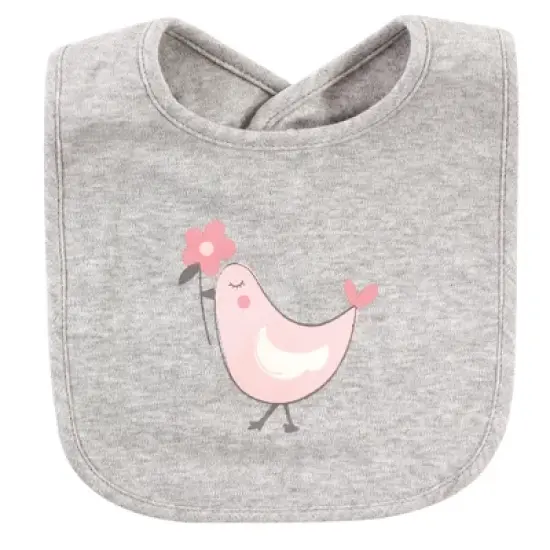 Hudson Baby Infant Girl Cotton Bibs, Sweet Bunny, One Size image {3}