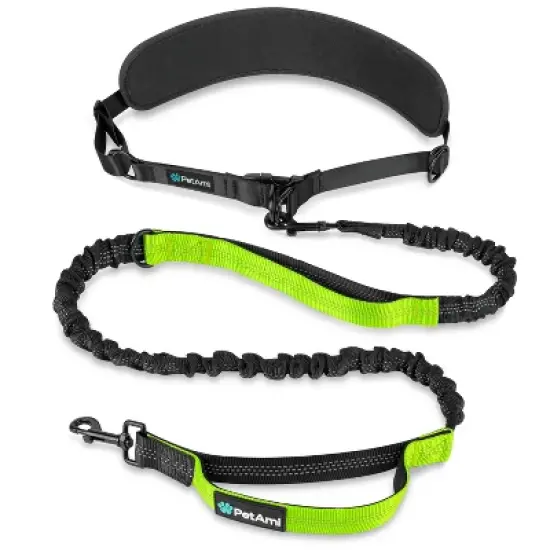 PetAmi Hands Free Dog Leash, Adjustable Waist Belt for Large Dog Walking Up to 125 lbs, Reflective Safety Bungee Running Hiking Jogging Biking image {7}