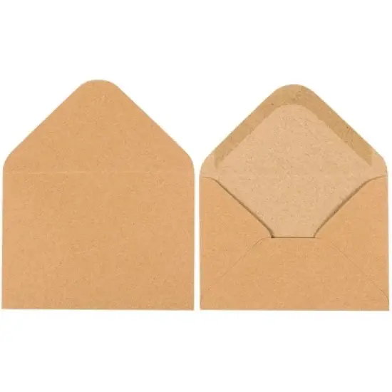 Juvale 100-Pack A1 Brown Kraft Paper Envelopes 5 x 3 Gummed Seal V-Flap for Invitation Greeting Cards image {3}