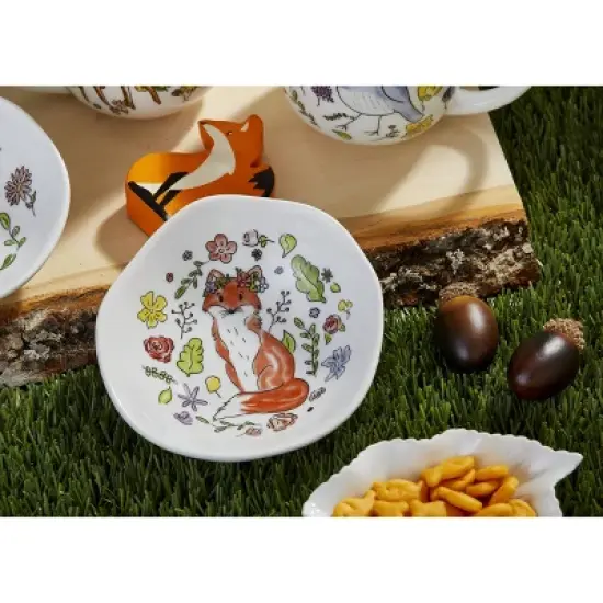 'Snack with Forest Friends' Dinnerware Set - Rosanna: Porcelain, Forest Animals, Microwave & Dishwasher Safe, Service for 2 image {3}