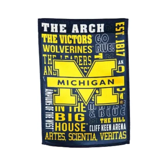 Embossed Suede Flag, House Size, University Of Michigan image {4}