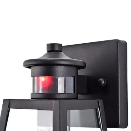 C Cattleya Matte Black Motion Sensor and Dusk to Dawn Outdoor Wall Sconce image {3}