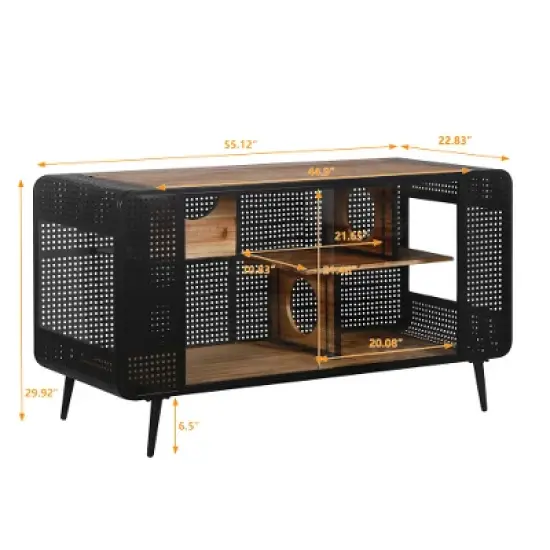 Ridstar 55.12 in. W Black Spacious Cat House with Tempered Glass image {5}