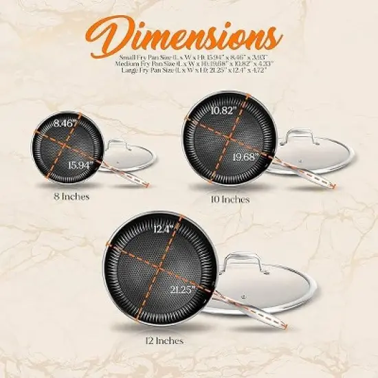 NutriChef Nonstick Tri Ply Copper Kitchen Cookware Pan Set, 6 Piece image {1}