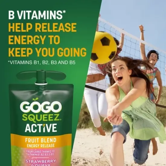 GoGo SqueeZ Active Fruit Blend Energy Release, Strawberry & Guava Punches - 39oz/10ct image {8}
