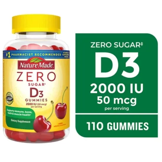 Nature Made Zero Sugar Vitamin D Sugar Free Gummies - 110ct image {9}