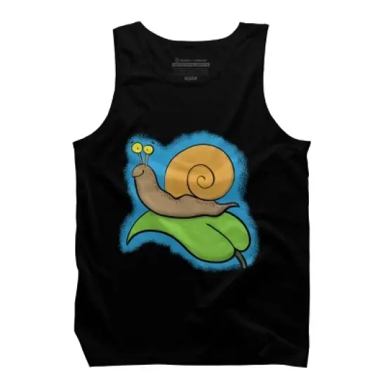 Men's Design By Humans Cute, happy snail on a leaf cartoon illustration By thefrogfactory Tank Top image {4}