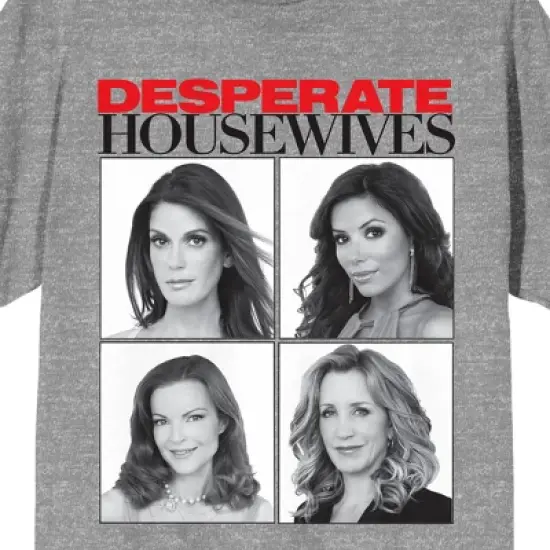 Desperate Housewives Characters In Square Blocks Crew Neck Short Sleeve Gray Heather Unisex Adult T-shirt image {1}