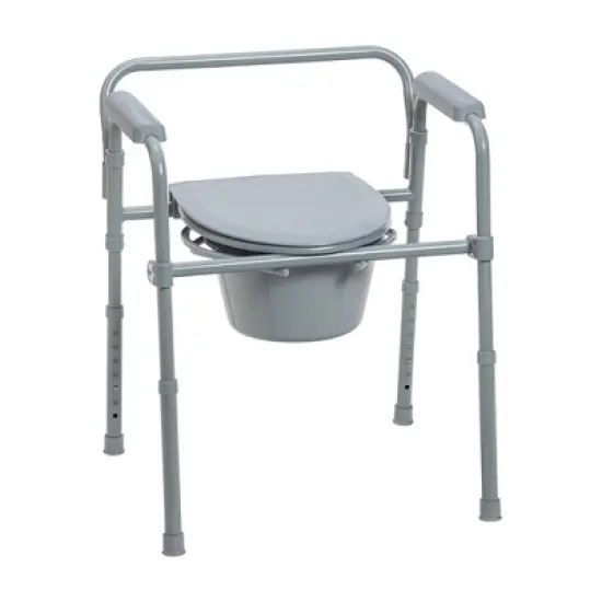 Drive Medical Steel Folding Bedside Commode image {1}