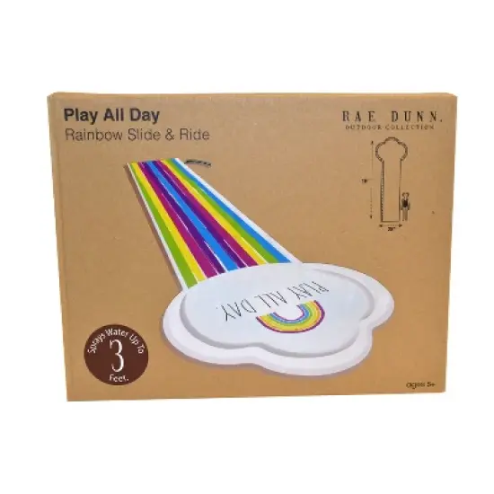 CocoNut Float Rae Dunn 16-foot Rainbow Slide & Ride with Sprinkler - PLAY ALL DAY image {3}