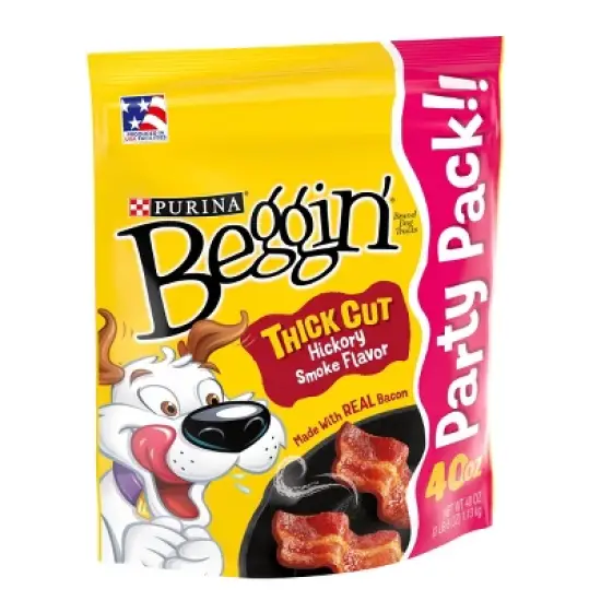 Beggin' Strips Thick Cut Hickory Bacon, Pork & Beef Chewy Dog Treats - 40oz image {3}