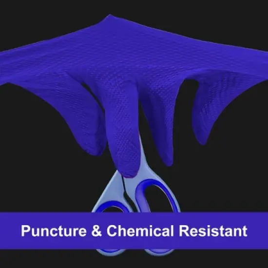 GLOVEWORKS Blue Nitrile Gloves with Raised Diamond Texture- Medium Duty, Industrial Grade - Great for Auto Detailing, Food Service, and Cleaning image {5}